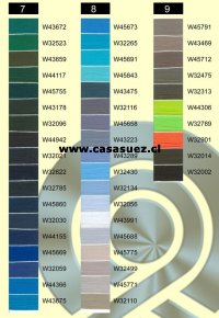 Hilo de coser en cono TIAN TAN grosores: 120-80-50-30 Carta de colores N: 3/3